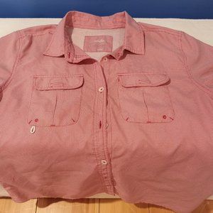 Cabelas shirt Womens XL red/white short slvd